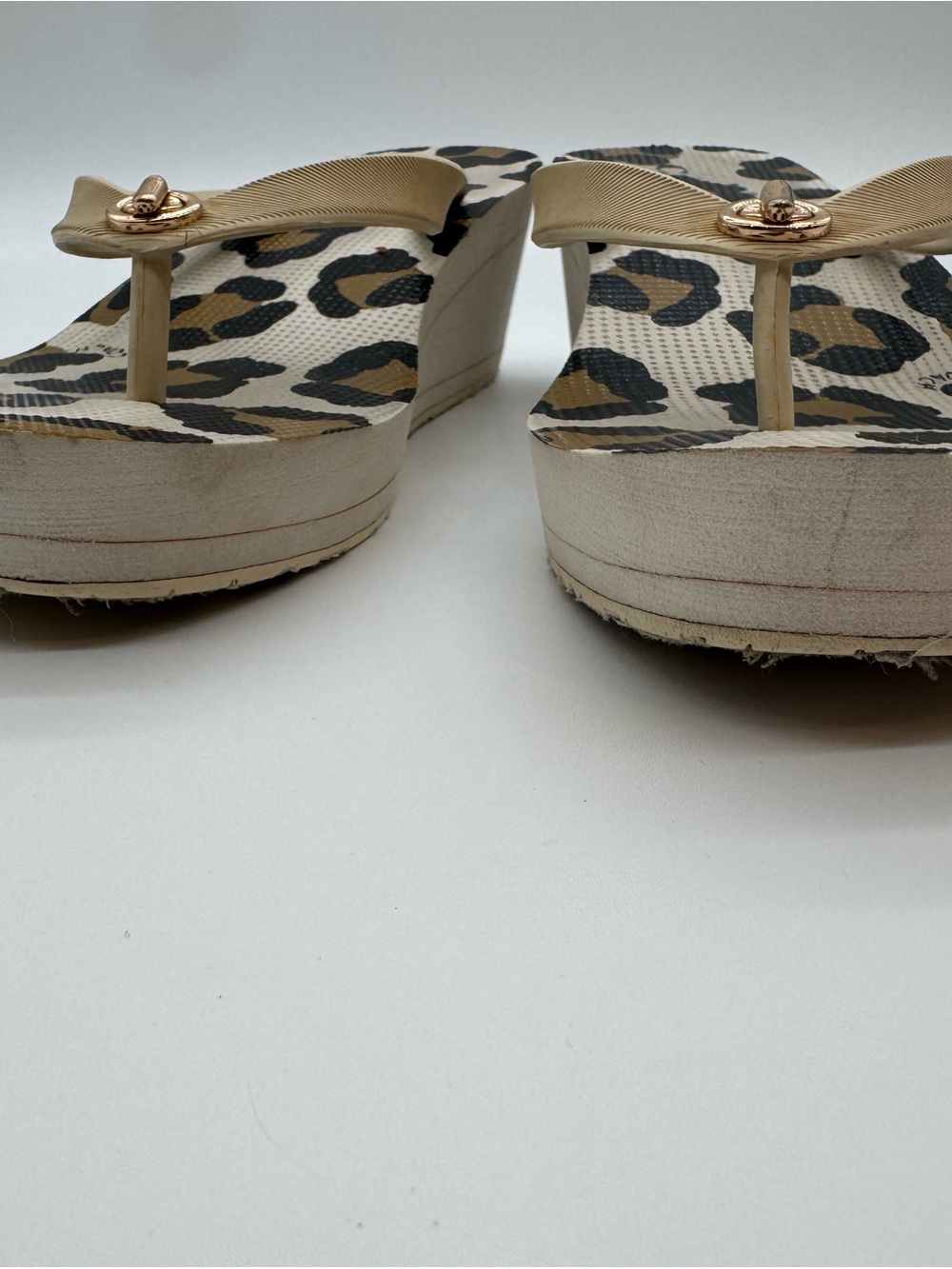 Coach Leopard Print Platform Flip Flop - Beige Straps size 6 - Picture 5 of 8